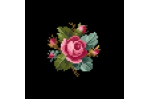 Дизайн (схема для вишивання) "Bouquet of pink roses (Букет рожевих троянд)" EP035